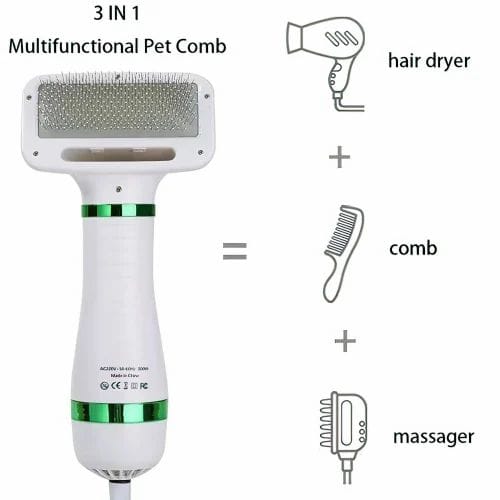 3-in-1 Multifunctional Pet Comb with Dryer & Massager