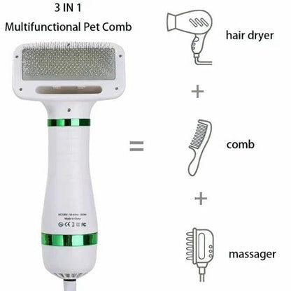 3-in-1 Multifunctional Pet Comb with Dryer & Massager