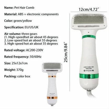 3-in-1 Multifunctional Pet Comb with Dryer & Massager